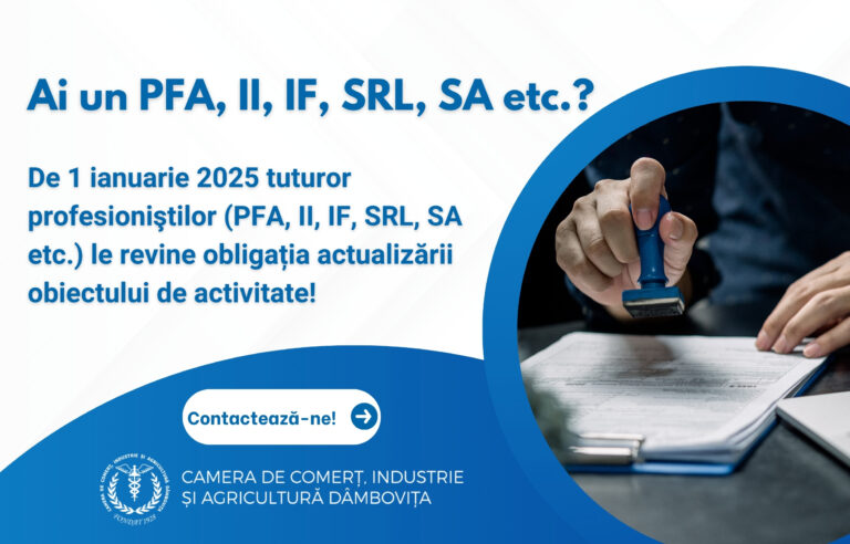 Read more about the article Obligația actualizătii obiectului de activitate în conformitate cu CAEN Rev. 3